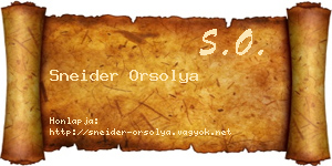 Sneider Orsolya névjegykártya